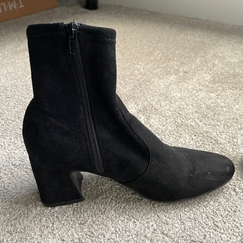 Black Suede Heeled Boots